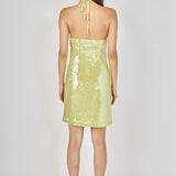 Rose Haltered Sequins Mini Dress