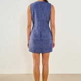 Tweed Button Long Split Top