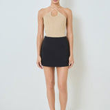 Crossover Skinny Rib Knit Top