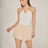 Crossover Skinny Rib Knit Top