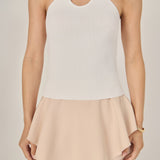 Crossover Skinny Rib Knit Top