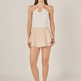 Crossover Skinny Rib Knit Top