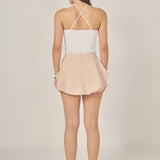 Crossover Skinny Rib Knit Top