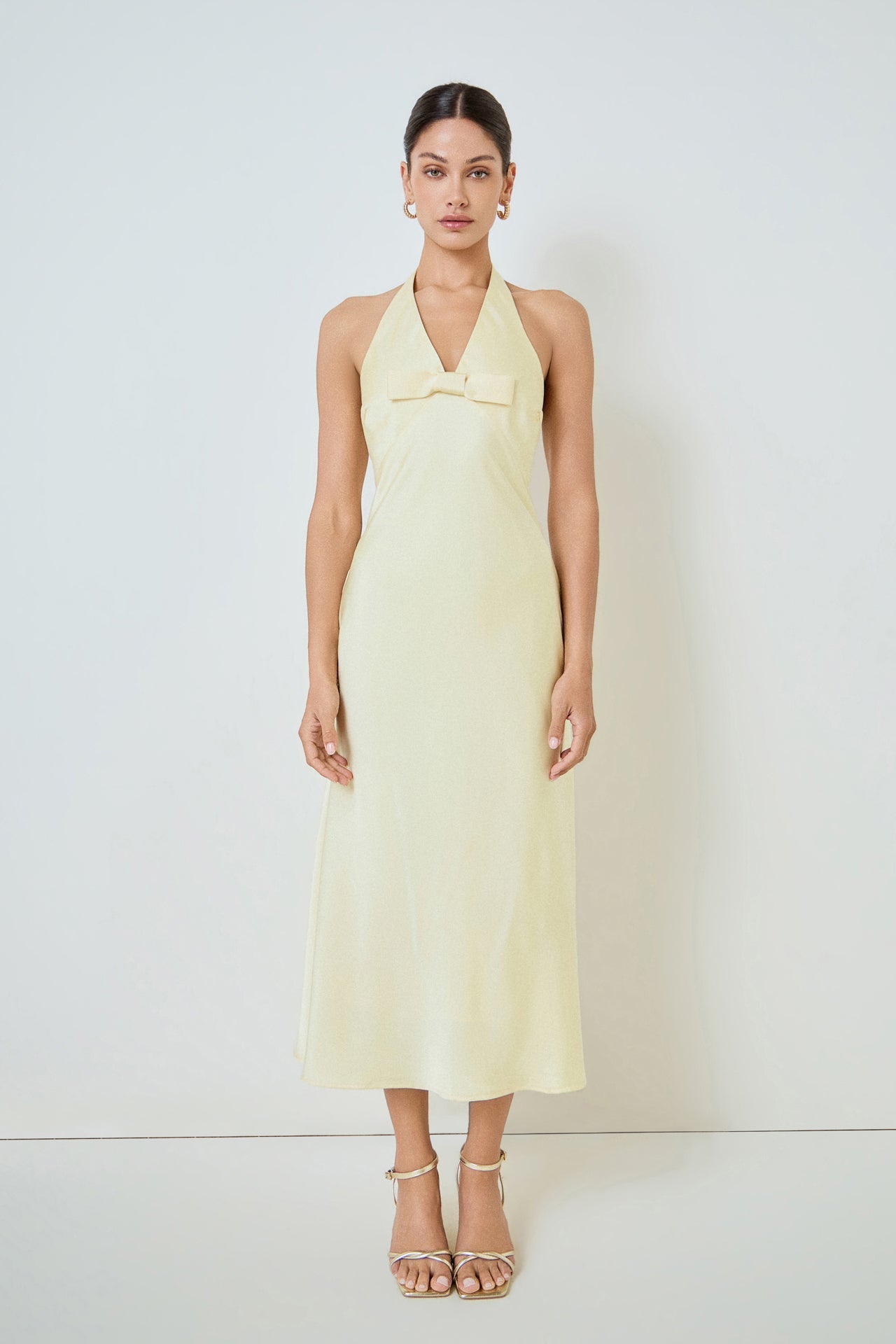 V-neck Satin Dress