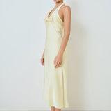 V-neck Satin Dress