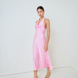 V-neck Satin Dress