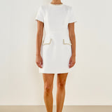 Beaded Chain Short-Sleeved Dress