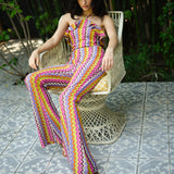Wavy Knit Flare Pants
