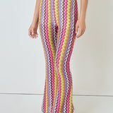 Wavy Knit Flare Pants