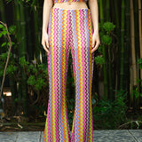Wavy Knit Flare Pants