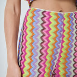 Wavy Knit Flare Pants
