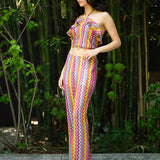Wavy Knit Flare Pants