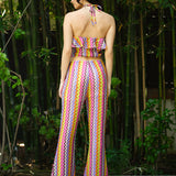 Wavy Knit Flare Pants