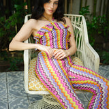 Knit Multi Color Halter Top